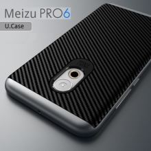 Чехол-накладка U.Case для смартфона Meizu Pro 6, рисунок «под карбон», термополиуретан, резина, чёрный, тёмно-серый, серебряный, золотой, розовое золото, Киев