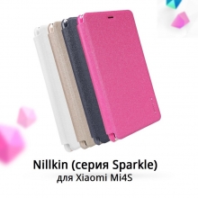 Чехол Nillkin (серия Sparkle) для Xiaomi Mi4S, смарт-чехол, чехол-книжка, горизонтальный флип, пластик, искусственная кожа, PU, sleep / wake function, чёрный, белый, золотой, розовый, Киев