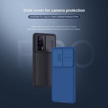 Чехол с защитной шторкой для камеры Nillkin CamShield Pro для смартфона Xiaomi Poco F5 Pro / Xiaomi Redmi K60 / Xiaomi Redmi K60 Pro, задняя панель из поликарбоната + рама из термополиуретана, дополнительная защита углов смартфона «воздушными подушками», шторка-слайдер для защиты камеры от механических воздействий, накладки на кнопки регулировки громкости, чёрный, синий, зелёный, Киев, Київ