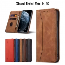 Чохол-книжка для Xiaomi Redmi Note 14 4G, горизонтальний фліп, штучна шкіра + накладка з термополіуретана, вбудовані магніти для фіксації чохла в закритому стані, два відділення для платіжних карт / візитівок, відділення для готівки, накладка на кнопки живлення і регулювання гучності, можливість трансформації чохла в підставку для перегляду відео, подвійний отвір для кріплення ремінця, Київ, Киев