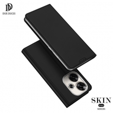 Чехол-книжка Dux Ducis Skin Pro для смартфона Xiaomi Poco F6 / Xiaomi Redmi Turbo 3, горизонтальный флип, искусственная кожа, накладка из термополиуретана, встроенные магниты для фиксации чехла в закрытом и открытом состоянии, отделение для платёжных карт / визиток, возможность трансформации чехла в подставку для просмотра видео, чёрный, синий, золотой, розовый, Киев, Київ