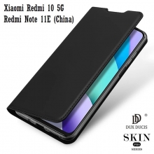 Чехол-книжка Dux Ducis для смартфона Xiaomi Redmi 10 5G / Xiaomi Redmi Note 11E (China), горизонтальный флип, искусственная кожа, накладка из термополиуретана, встроенные магниты для фиксации чехла в закрытом и открытом состоянии, отделение для платёжных карт / визиток, возможность трансформации чехла в подставку для просмотра видео, чёрный, синий, золотой, розовый, Киев, Київ