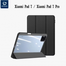 Чохол-накладка Dux Ducis (серія Toby) для планшета Xiaomi Pad 7 / Xiaomi Pad 7 Pro, горизонтальний фліп, передня панель зі штучної шкіри / поліуретану, задня панель з полікарбонату, рама з термополіуретану, прозора задня панель, смарт-чохол (екран вмикається при відкритті чохла і вимикається при закритті), відділення для зберігання стилуса, отвори у кутах задньої панелі для додаткового охолодження, Київ, Киев