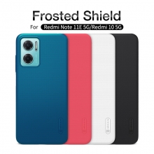 Чехол-накладка Nillkin Super Frosted Shield для смартфона Xiaomi Redmi 10 5G / Xiaomi Redmi Note 11E (China), противоударный бампер, рифлёный пластик, накладки на кнопки регулировки громкости, чёрный, белый, золотой, красный, сапфирово-синий (Sapphire Blue), сине-зелёный (Peacock Blue), подставка для просмотра видео, Киев, Київ