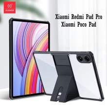 Чохол-накладка XUNDD (серія Beetle) для планшета Xiaomi Poco Pad / Xiaomi Redmi Pad Pro, задня панель з пластика (акрил), рама з термополіуретана, захист кутів смартфона «повітряними подушками», накладка для захисту блока камер, накладка на кнопки живлення та регулювання гучності, розкладна підставка для перегляду відео (фіксується магнітами), Київ, Киев