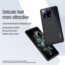 Чохол-накладка з вбудованим магнітом Nillkin Super Frosted Shield Pro Magnetic для смартфона Xiaomi 13T / Xiaomi 13T Pro / Xiaomi Redmi K60 Ultra, MagSafe, задня панель з полікарбоната, рама з термополіуретана, захист кутів смартфона «повітряними подушками», накладки на кнопки живлення й регулювання гучності, вбудоване магнітне кільце з 36-х неодимових магнітів N52, подвійний отвір для кріплення ремінця, Київ, Киев