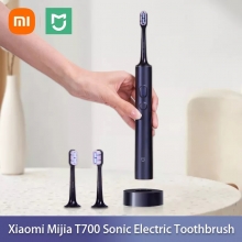 Електрична зубна щітка Xiaomi Mijia Sonic Electric Toothbrush T700, MES604, змінні чистячі насадки, в комплекті 2 насадки, нейлонові щетинки від компанії DuPont, мотор на магнітній підвісці, 39600 коливань щетинок за хвилину, 3 режими чищення, гнучке налаштування у застосунку Mi Home, Works with Mijia App, плавне безступеневе регулювання потужності, рівень шуму: 55 дБ, великий LED дісплей, емотікони, які можна кастомізувати, вологозахист IPX7, індукційнна зарядка від док-станції, Київ, Киев