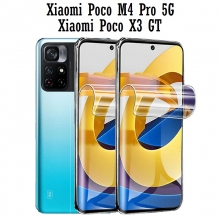 Гидрогелевая защитная плёнка для смартфона Xiaomi Poco M4 Pro 5G / Xiaomi Poco X3 GT / Xiaomi Redmi Note 11 (China) / Xiaomi Redmi Note 10 Pro 5G (China) (глянцевая или матовая), в комплект входят 2 плёнки, бронированная плёнка, полноэкранная плёнка (закрывает экран смартфона полностью), клеится к экрану смартфона всей поверхностью, клеится без использования жидкости, самовосстанавливающаяся плёнка, не влияет на чувствительность сенсора, не искажает цвета, олеофобное покрытие, Киев