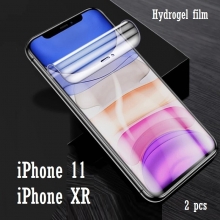 Гидрогелевая защитная плёнка для смартфона iPhone 11 / iPhone XR, в комплект входят 2 плёнки, бронированная плёнка, полноэкранная плёнка (закрывает экран смартфона полностью), клеится к экрану смартфона всей поверхностью, клеится без использования жидкости, самовосстанавливающаяся плёнка, не влияет на чувствительность сенсора, не искажает цвета, олеофобное покрытие, пластиковый держатель для точного позиционирования плёнки на экране, шпатель для разглаживания плёнки, Киев