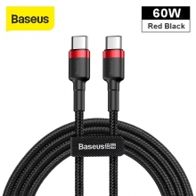 Кабель Baseus Cafule 60 Вт (USB Type-C – USB Type-C), луженая медь, термопластичный эластомер и нейлоновая оплётка, разъёмы из алюминиевого сплава, быстрая зарядка Qualcomm Quick Charge 4.0, USB Power Delivery 2.0 до 20 В / 3 А, скорость передачи данных: до 480 Мб/с, застёжка Velcro (липучка), Киев