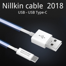 Кабель Nillkin 2018 (USB – USB Type-C), бескислородная медь и оплётка из термопластичного эластомера, ток зарядки: 5 V / 2,1 A, поддерживает быструю зарядку, длина кабеля: 1 м, белый, Киев