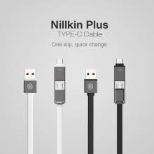 Кабель Nillkin Plus (USB – microUSB / USB Type-C), универсальный кабель «два в одном», который можно использовать для зарядки и передачи данных, плоский кабель, быстрая зарядка, бескислородная медь, 1,2 метра, Киев