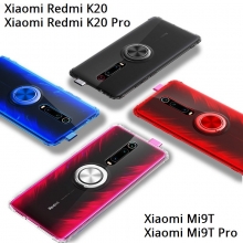 Прозрачный чехол-накладка с магнитным кольцом для Xiaomi Redmi K20 / Xiaomi Redmi K20 Pro / Xiaomi Mi9T / Xiaomi Mi9T Pro, термополиуретан TPU, дополнительная защита углов смартфона «воздушными подушками», накладки на кнопки регулировки громкости и включения / выключения, кольцо для пальца, кольцо-подставка для просмотре видео, магнитное кольцо крепится к автомобильным магнитным держателям, прозрачный, прозрачный с чёрным оттенком, прозрачный с синим оттенком, прозрачный с красным оттенком, Киев