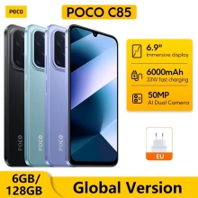 Смартфон Xiaomi Poco C85 NFC (6 + 128 Гб, Global Version), 2 SIM-карти, 4G LTE, Helio G81-Ultra, 6 Гб RAM + 128 Гб ROM, екран 6,9'' IPS 1600 * 720, 120 Гц, камера 50 МП, акумулятор 6000 мА/г / 33 Вт, сканер відбитків пальців, Wi-Fi, Bluetooth 5.4, GPS, NFC / Google Pay, OTG, USB Type-C, 3,5 мм аудіоджек, HyperOS 2, Android 15, УКРАЇНСЬКА МОВА, GOOGLE PLAY, Київ, Киев