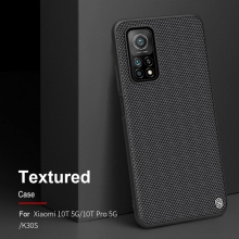 Текстурированный чехол-накладка Nillkin для смартфона Xiaomi Mi10T / Xiaomi Mi10T Pro / Xiaomi Redmi K30S, textured case, противоударный бампер, рифлёный пластик с нейлоновым волокном, рама из термополиуретана, логотип Nillkin, двойное отверстие для крепления ремешка, чёрный, Киев