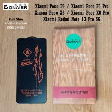 Захисне скло Bonaier (3D Full Glue) для смартфона Xiaomi Redmi Note 13 Pro 5G / Xiaomi Poco X6 / Xiaomi Poco X6 Pro / Xiaomi Poco F6 / Xiaomi Poco F6 Pro / Xiaomi Redmi K70 / Xiaomi Redmi K70 Pro / Xiaomi Redmi Turbo 3, повноекранне скло, закриває екран смартфона повністю, броньоване скло, клеїться до екрану смартфона всією поверхнею, 9H, не впливає на чутливість сенсора, не спотворює кольори, антивідблискове покриття, олеофобне покриття, скло зі скругленими краями 2.5D, 2,5D, 3D, 5D, 6D, Київ, Киев