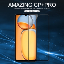 Захисне скло Nillkin CP+Pro (3D Full Glue) для смартфона Xiaomi Redmi 13C / Xiaomi Poco C65, скло сумісне з усіма чохлами Nillkin, товщина 0,33 мм, шкала Мооса 9H, в 4 рази більш стійке до подряпин, ніж захисна плівка, не впливає на чутливість сенсора, не спотворює кольори, антивідблискове покриття, олеофобне покриття, скло із закругленими краями (2.5D), набір ганчірок і протипилових стікерів, Київ, Киев
