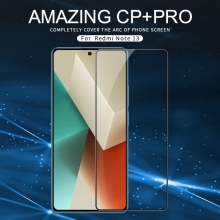 Захисне скло Nillkin CP+Pro (3D Full Glue) для смартфона Xiaomi Redmi Note 13 5G, броньоване скло, скло сумісне з усіма чохлами Nillkin, товщина 0,33 мм, шкала Мооса 9H, в 4 рази більш стійке до подряпин, ніж захисна плівка, не впливає на чутливість сенсора, не спотворює кольори, антивідблискове покриття, олеофобне покриття, скло із закругленими краями (2.5D), набір ганчірок і протипилових стікерів, Київ, Киев