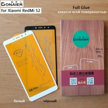 Защитное стекло Bonaier (3D Full Glue) для смартфона Xiaomi RedMi S2, бронированное стекло, клеится к экрану смартфона всей поверхностью, Full Cover glass, 9H, не влияет на чувствительность сенсора, не искажает цвета, антибликовое покрытие, олеофобное покрытие, стекло с закруглёнными краями 2.5D, 2,5D, 3D, 5D, 6D, прозрачное с чёрной или белой рамкой, набор для подклеивания краёв защитного стекла, Киев