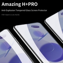 Защитное стекло Nillkin H+Pro для смартфона Xiaomi Mi 11 Lite / Xiaomi Mi 11 Lite 5G / Xiaomi Mi 11 Youth Edition, закалённое стекло, бронированное стекло, 9H, толщина 0,2 мм, 2,5D, 2.5D, антибликовое покрытие, олеофобное покрытие, Киев