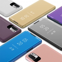 Зеркальный чехол-книжка-подставка Mirror Case для смартфона Xiaomi Redmi Note 10 5G / Xiaomi Poco M3 Pro, противоударный чехол, пластик + полиуретан, смарт-чехол (при открытии чехла экран включается), Kview Magic Mirror, возможность трансформации чехла в подставку для просмотра видео, чёрный, синий, фиолетовый, золотой, розовый, Киев