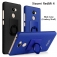 Чехол-накладка iMak (серия Cowboy Shell) + плёнка для смартфона Xiaomi RedMi 4, бампер, шероховатый пластик, поликарбонат, защитная плёнка, съёмное кольцо для пальца, крючок для крепления в автомобиле, чёрный, синий, Киев