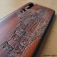 Чехол-накладка с деревянной задней панелью для Xiaomi Mi10, поликарбонат с накладкой из дерева, рама из термополиуретана, резьба на деревянной панели, накладки на кнопки регулировки громкости и включения / выключения, коричневый, Киев
