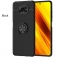 Чехол-накладка с магнитным кольцом для смартфона Xiaomi Poco X3, противоударный бампер, термополиуретан (TPU), накладки на кнопки регулировки громкости и включения / выключения, несъёмное кольцо для пальца, которое также можно использовать как подставку при просмотре видео, угол поворота кольца 360 градусов, угол наклона кольца 150 градусов, металлический сердечник крепится к автомобильным магнитным держателям, чёрный, синий, красный, розовый, Киев