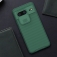 Чехол с защитной шторкой для камеры Nillkin CamShield Pro для смартфона Google Pixel 8, задняя панель из поликарбоната + рама из термополиуретана, дополнительная защита углов смартфона «воздушными подушками», шторка-слайдер для защиты камеры от механических воздействий, накладки на кнопки регулировки громкости, чёрный, синий, зелёный, Киев, Київ