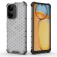 Чехол-накладка с рисунком в виде сот для смартфона Xiaomi Redmi 13C / Xiaomi Poco C65, противоударный бампер, задняя панель из поликарбоната, рама из термополиуретана, сочетание жёсткости с гибкостью, дополнительная защита углов смартфона «воздушными подушками», накладка на кнопки регулировки громкости, чёрный + прозрачный, чёрный + серый, чёрный + красный, чёрный + синий, чёрный + зелёный, Киев, Київ